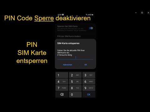 PIN Code Sperre deaktivieren. SIM Karte