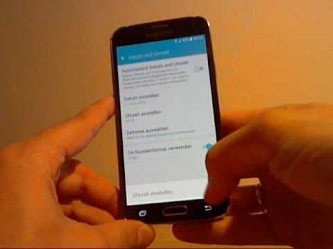 Android (Samsung Galaxy) Handy Uhr einstellen, Softwareinformation finden