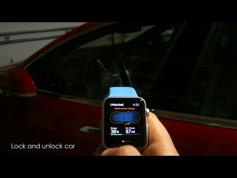 Tesla Model S car fully controlled by Apple Watch