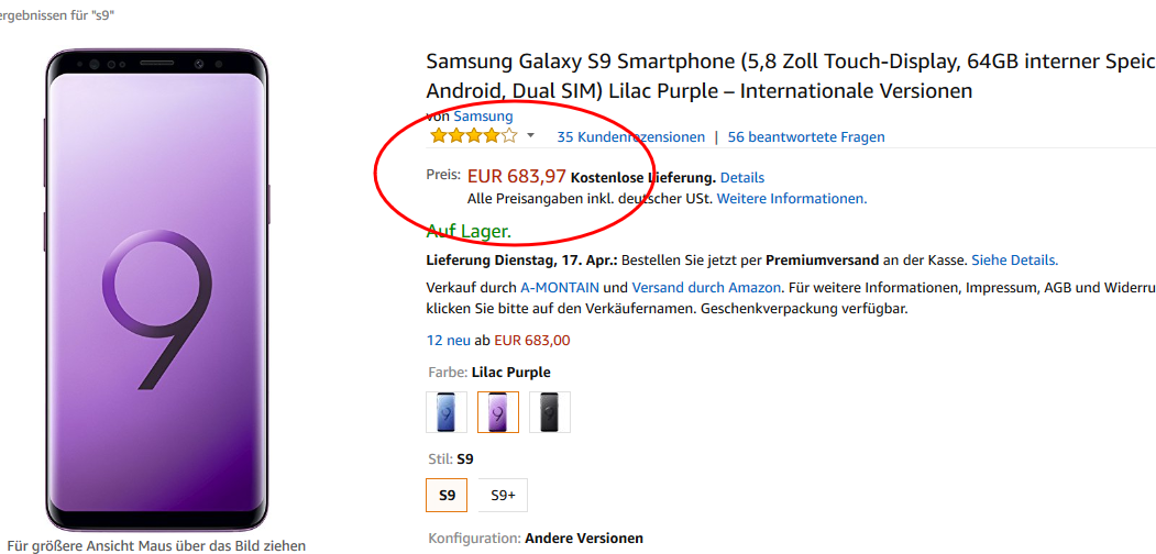 Samsung Galaxy S9 Ohne Vertrag Gunstig Kaufen Mobilcom Debitel